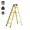 Y-Access FRP Single Sided Self-Supporting Ladder – Shockproof Non-Conductive Fiberglass Step Ladder (2 to 14 Steps) | EN131 Certified | Heavy-Duty, Anti-Slip, Rustproof, Heat & Chemical Resistant